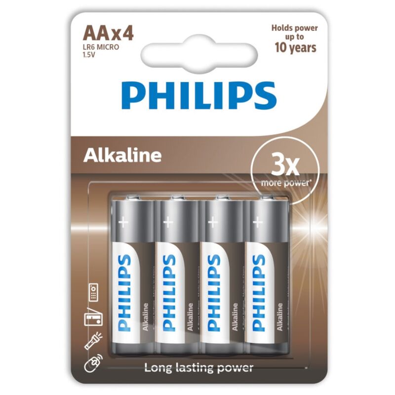 PHILIPS - ALKALISCHE BATTERIEN AA LR6 PACK 4
