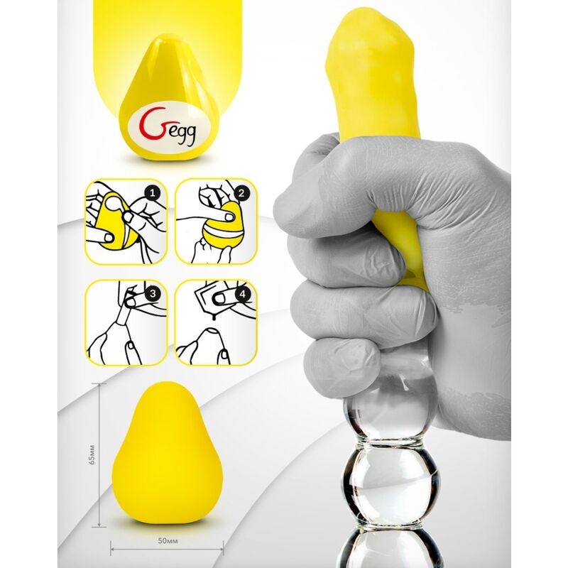 G-VIBE – WIEDERVERWENDBARES MASTURBATOREI MIT GELBEM STRUKTUR
