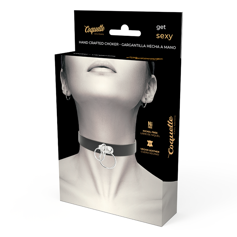 COQUETTE CHIC DESIRE - CHOKER IN PELLE VEGANA A DOPPIO ANELLO