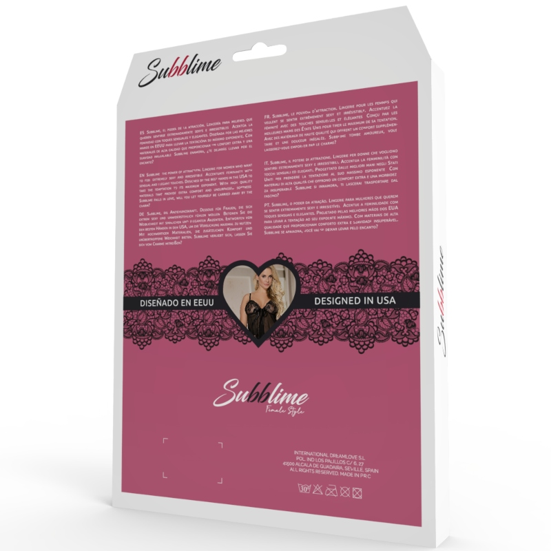 SUBBLIME - SET DUE PEZZI TOP IN PIZZO E SLIP S/M