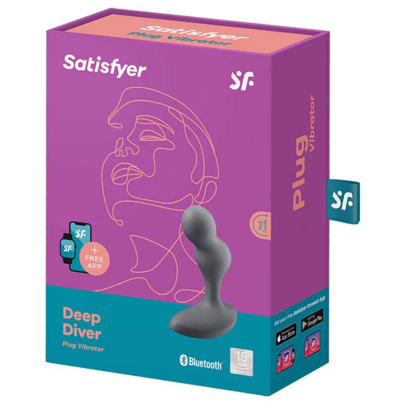 SATISFYER - DEEP DIVER VIBRANTE PLUG APP GRIGIO