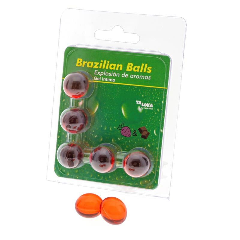 TALOKA - 5 BRASILIANISCHE KUGELN ERDBEERE & SCHOKOLADE INTIMGEL