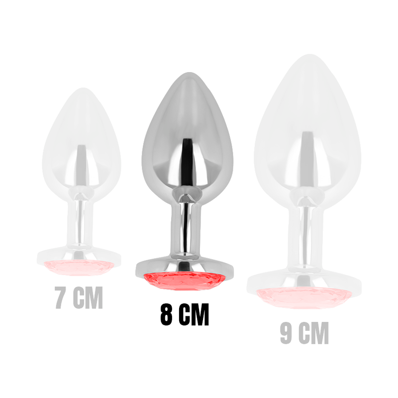 OHMAMA - ANALSTECKER MIT ROTEM KRISTALL 8 CM