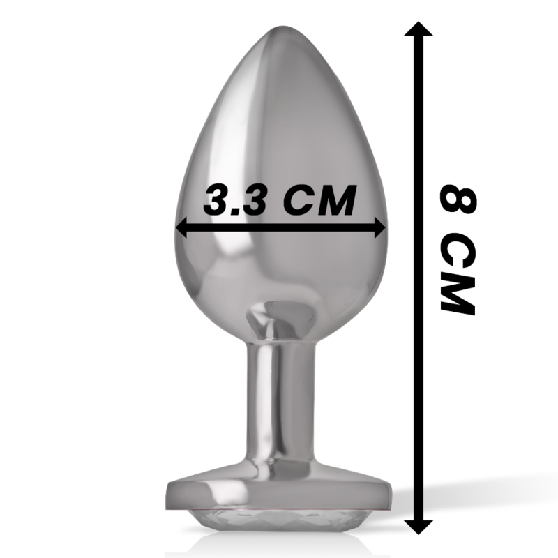 INTENSE - ALUMINIUM-METALL-ANALPLUG MIT SILBERKRISTALL GRÖSSE M