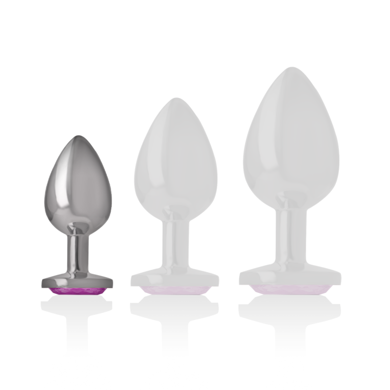 INTENSE - ALUMINIUM-METALL-ANALPLUG MIT ROSA KRISTALL GRÖSSE S