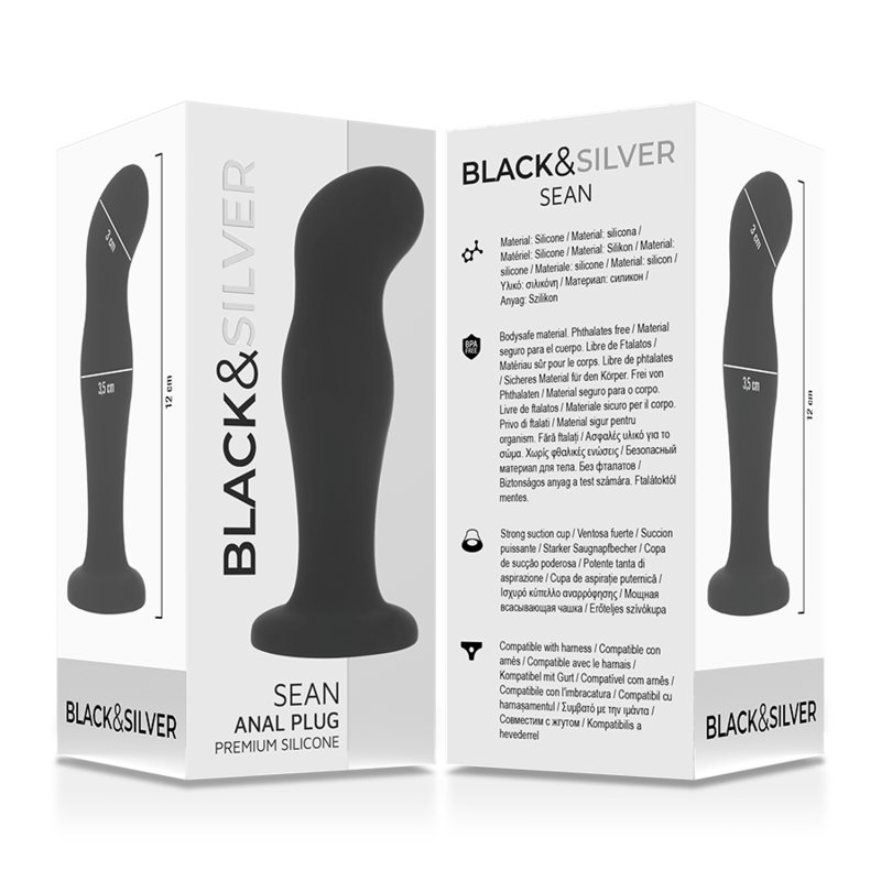 BLACK&SILVER - SEAN PLUG ANALE PREMIUM SILICONE NERO