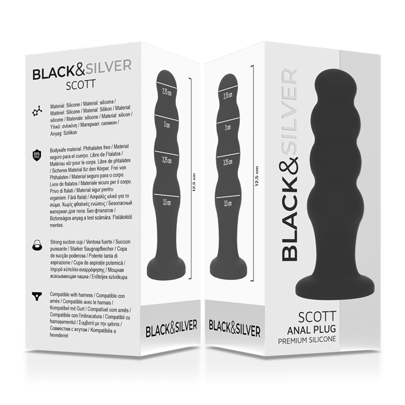 BLACK&SILVER - SCOTT PREMIUM SILIKON ANALSTECKER SCHWARZ