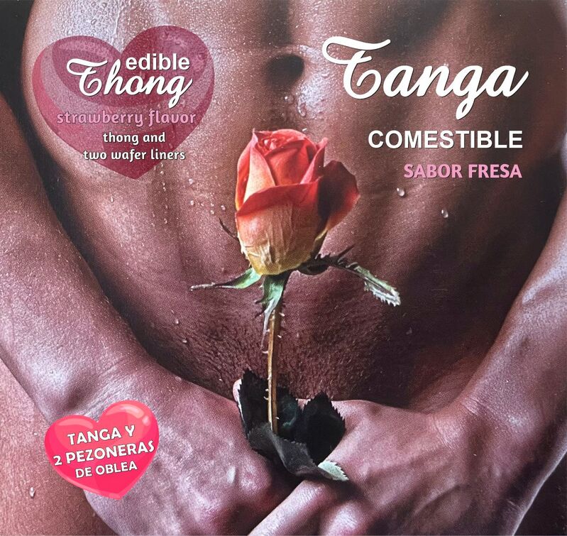 HOTFLOWERS - HERREN-TANGA + 2 ERDBEERWAFER-NIPPELN /es/pt/en/fr/it/