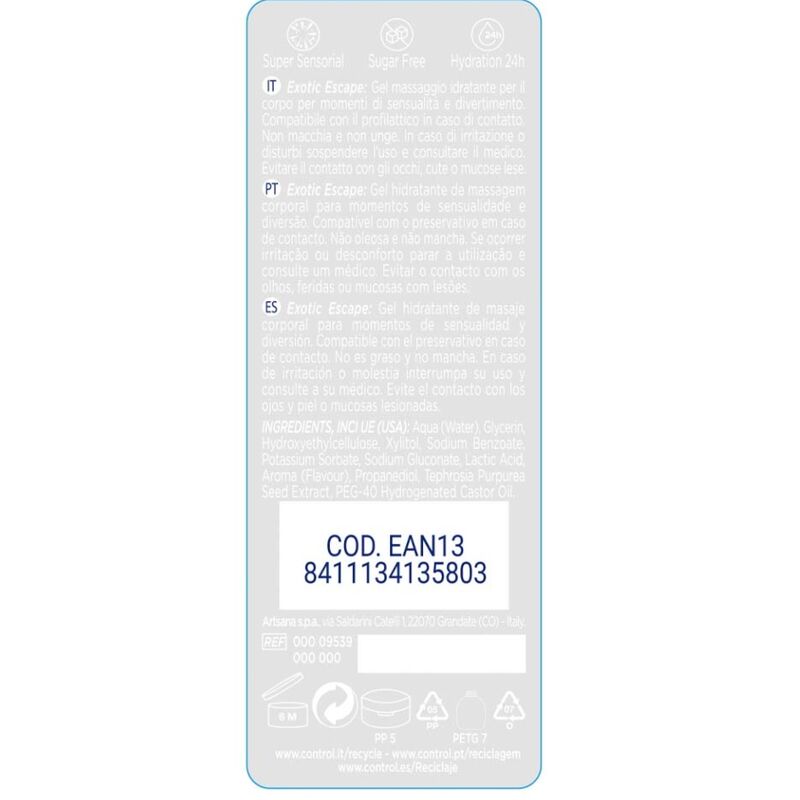 CONTROL - 2 EN 1 MASSAGE & PLEASURE EXOTIC 200 ML