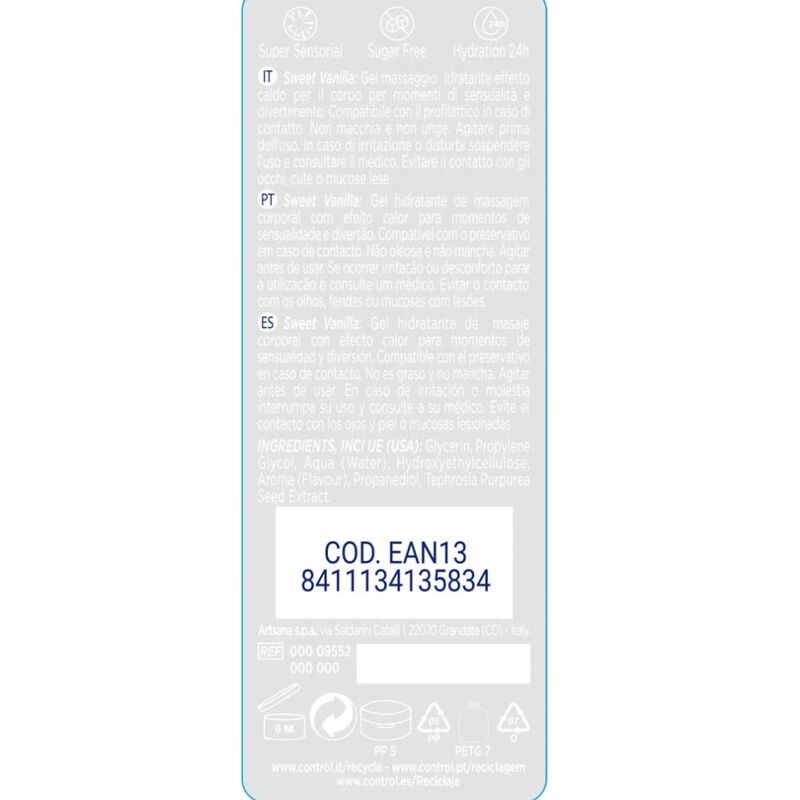 CONTROL - 2 EN 1 MASSAGGIO & PIACERE MADAGASCAR DOLCEZZA 200 ML