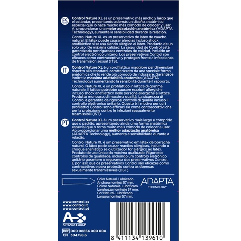 CONTROL - ADAPTA NATURE XL KONDOME 12 EINHEITEN