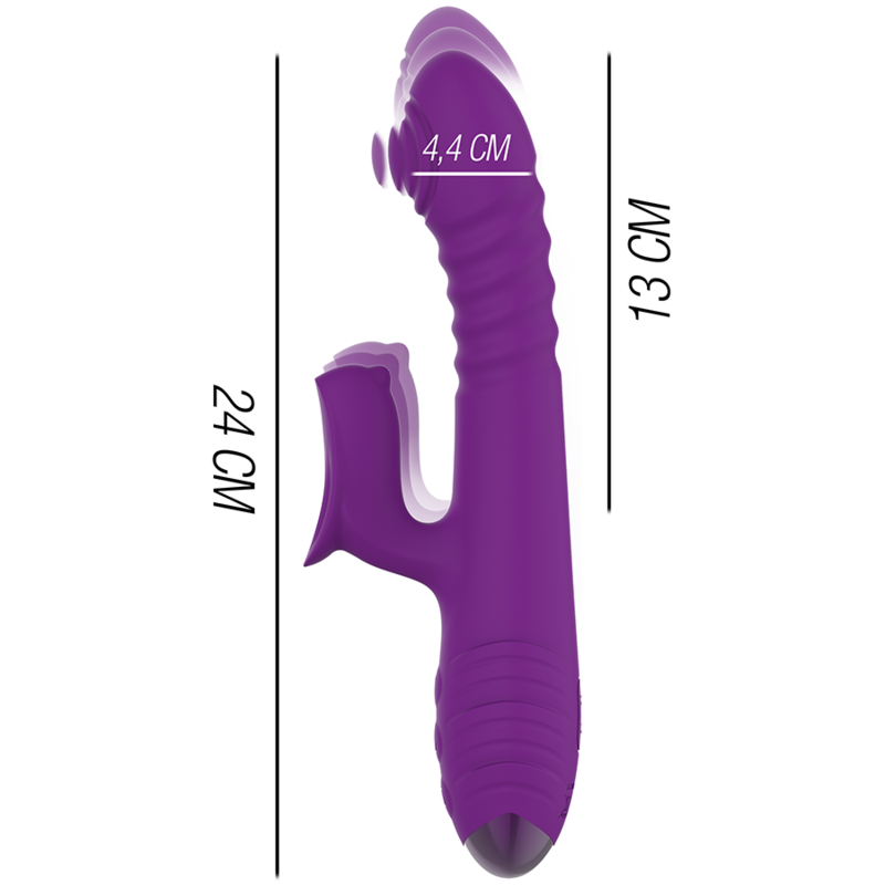 INTENSE - IGGY MULTIFUNKTIONS-WIEDERAUFLADBARER VIBRATOR UP & DOWN MIT KLITORASSTIMULATOR LILA