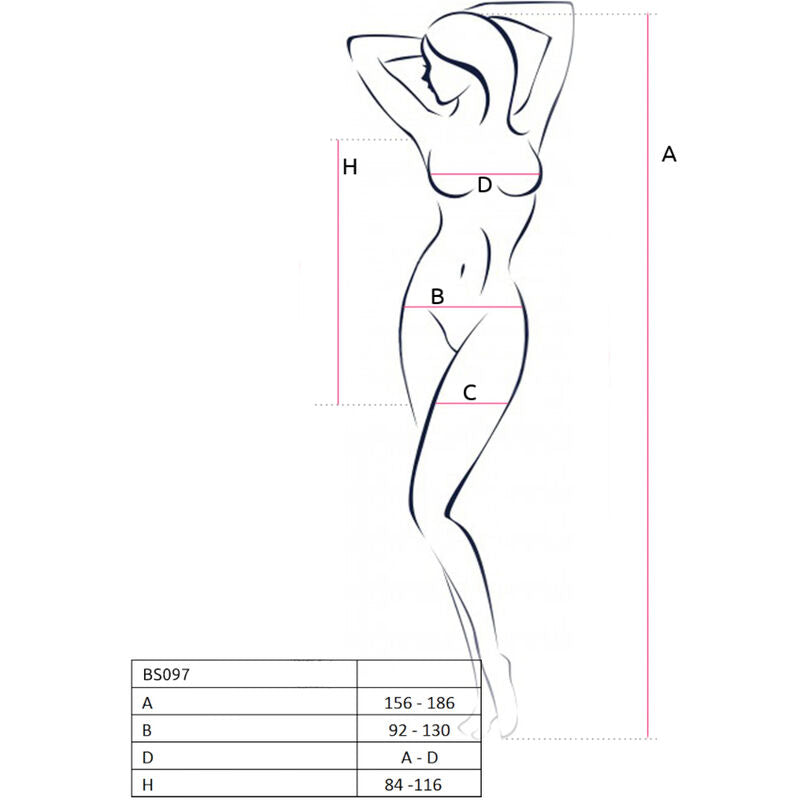 PASSION - BS097 SCHWARZER BODYSTOCKING EINE GRÖSSE