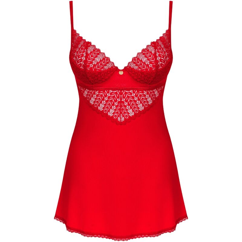 OBSESSIVE - INGRIDIA CHEMISE E PERIZOMA ROSSO XL/XXL