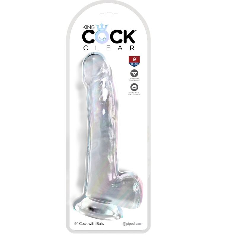 KING COCK - DILDO TRASPARENTE CON TESTICOLI 20,3 CM TRASPARENTE