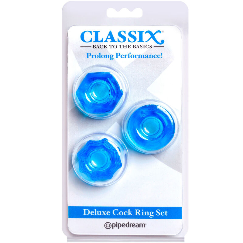 CLASSIX - SET MIT 3 RINGEN BLAUER PENIS