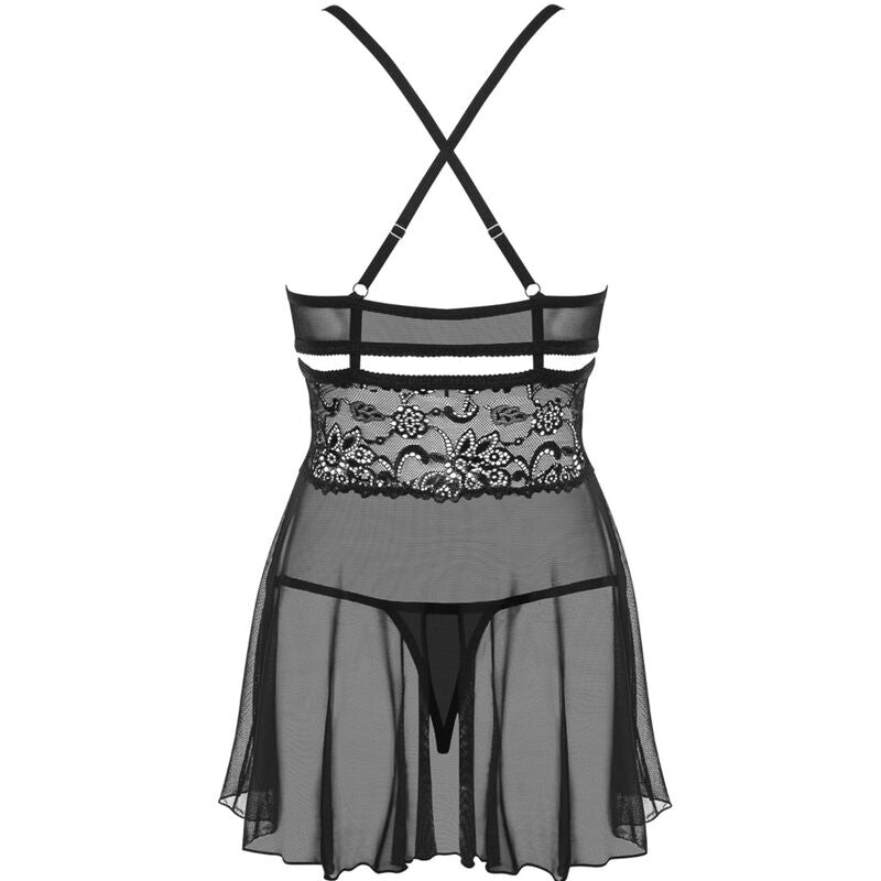 OBSESSIVE - 838-BAB-1 BABYSIDE & THONG BLACK S/M