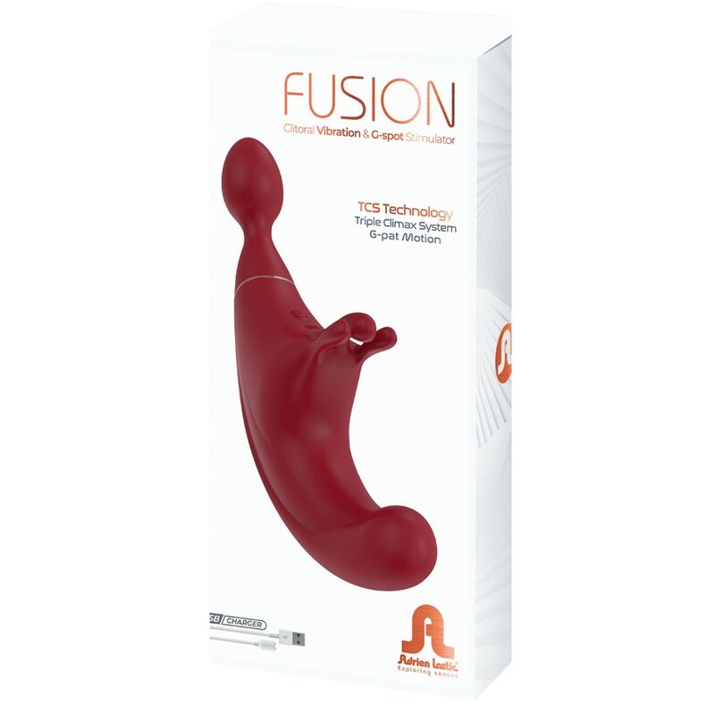 ADRIEN LASTIC - FUSION STIMOLATORE TRIPLO CLITORIDEO E PUNTO G ROSSO