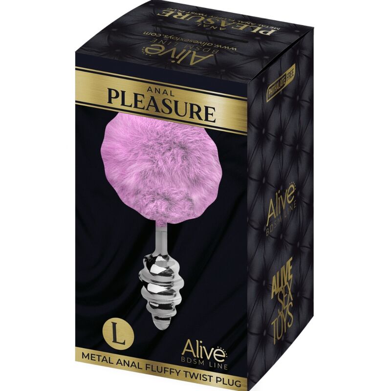 ALIVE - ANAL PLEASURE PLUG SPIRAL METALL FLUFFY VIOLETT GRÖSSE L