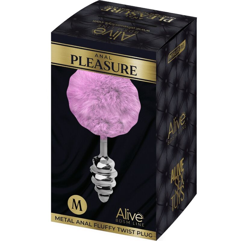 ALIVE - ANAL PLEASURE PLUG SPIRAL METALL FLUFFY VIOLETT GRÖSSE M