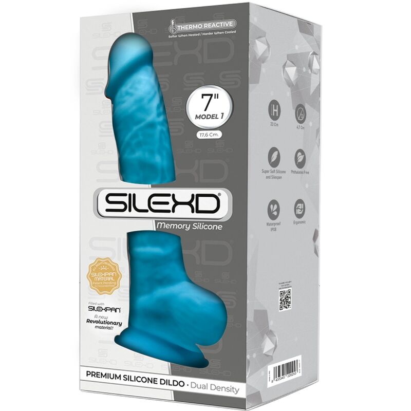 SILEXD - MODELLO 1 PENE REALISTICO PREMIUM SILEXPAN SILICONE BLU 17,5 CM