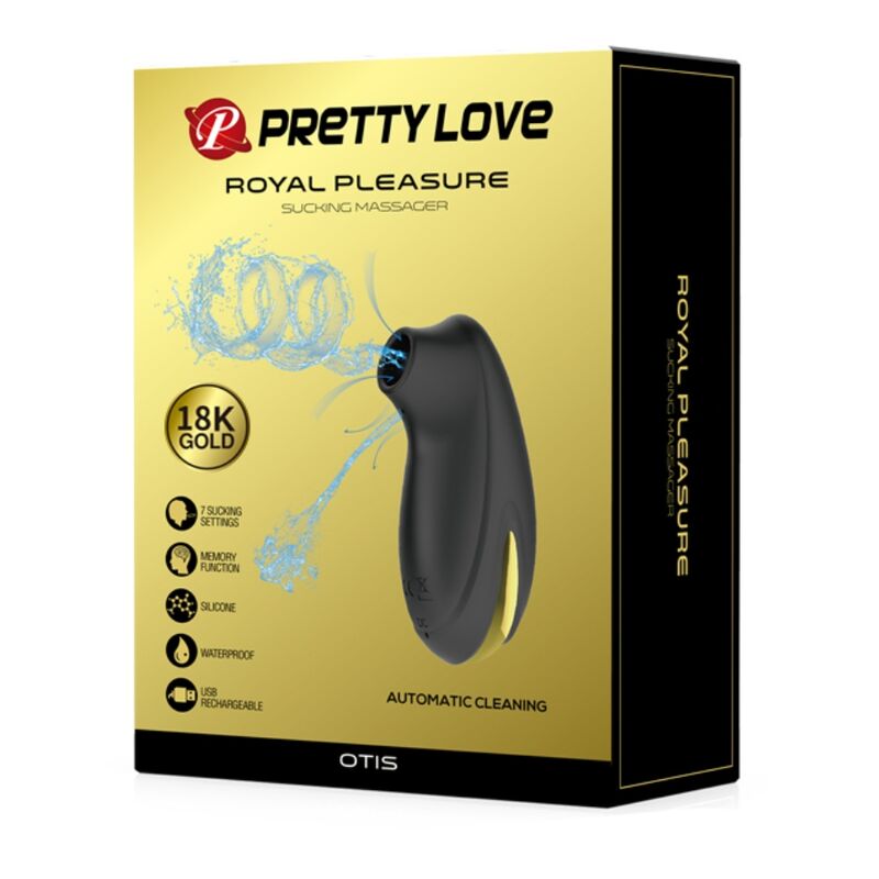 PRETTY LOVE - SCHWARZER WIEDERAUFLADBARER LUXUS-MASSAGER MIT SAUGFUNKTION