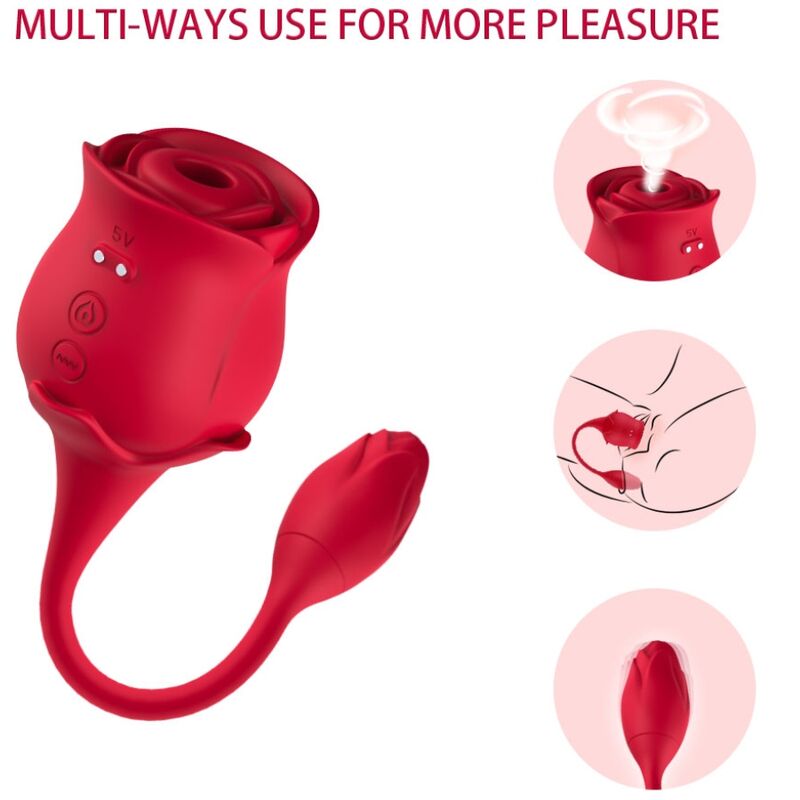 ARMONY - ROSE LICKING VIBRATING DE CLIT & VIBRATOR 10 MODI ROT