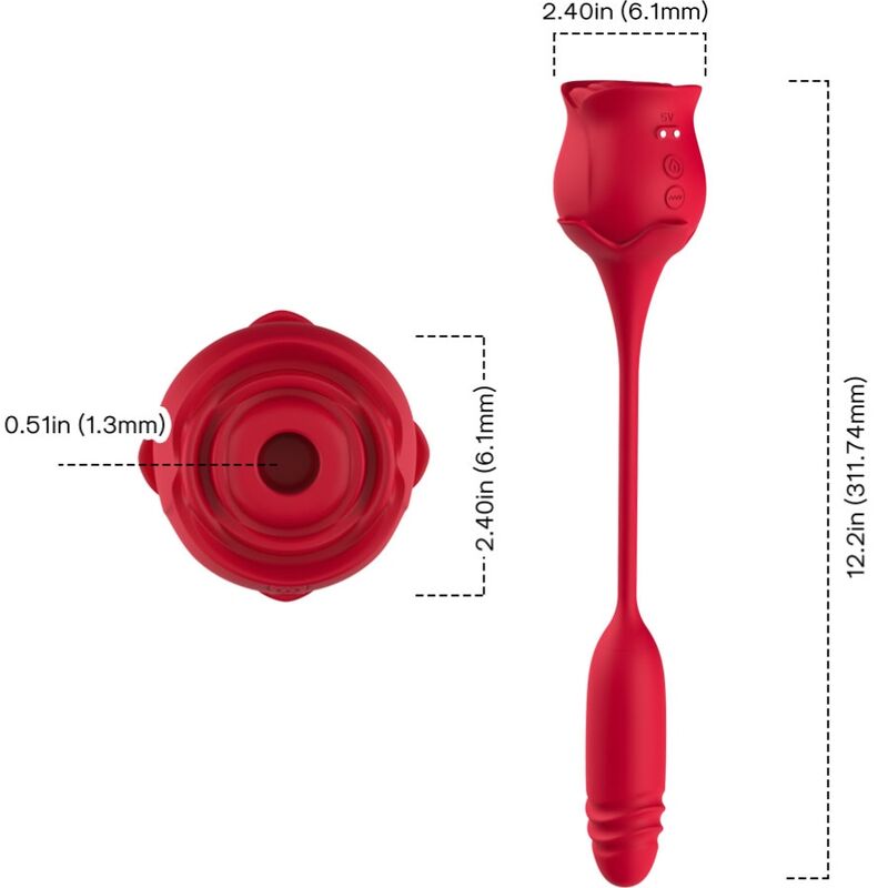 ARMONY - ROSEKNIGTH LICKING VIBRANTE CLITORIDE E VIBRATORE ROSSO