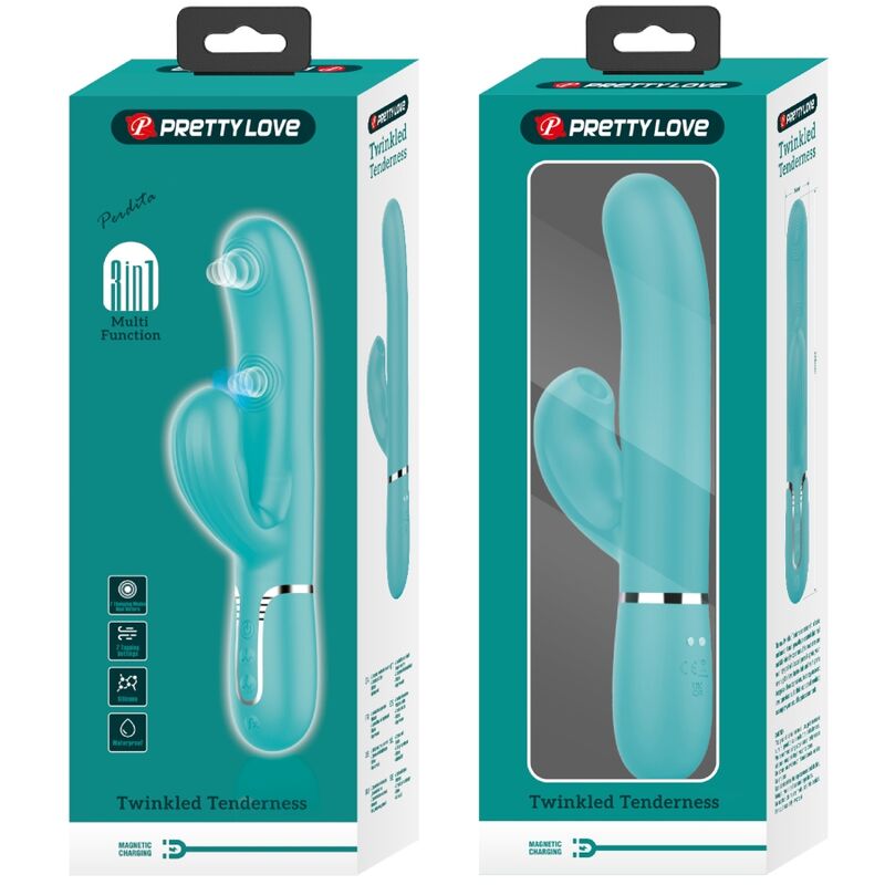 PRETTY LOVE - PERLITA MULTIFUNKTIONS-3-IN-1-G-SPOT-VIBRATOR AQUAGRÜN