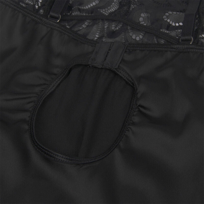 SUBBLIME - BABYDOLL CON STAMPA FLOREALE SUL PETTO NERO S/M