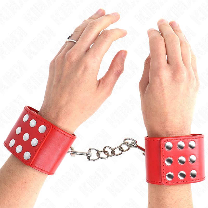KINK - CINTURE PER POLSI CON CHIUSURA A SCATTO ROSSA REGOLABILI 19-24 CM X 5,5 CM
