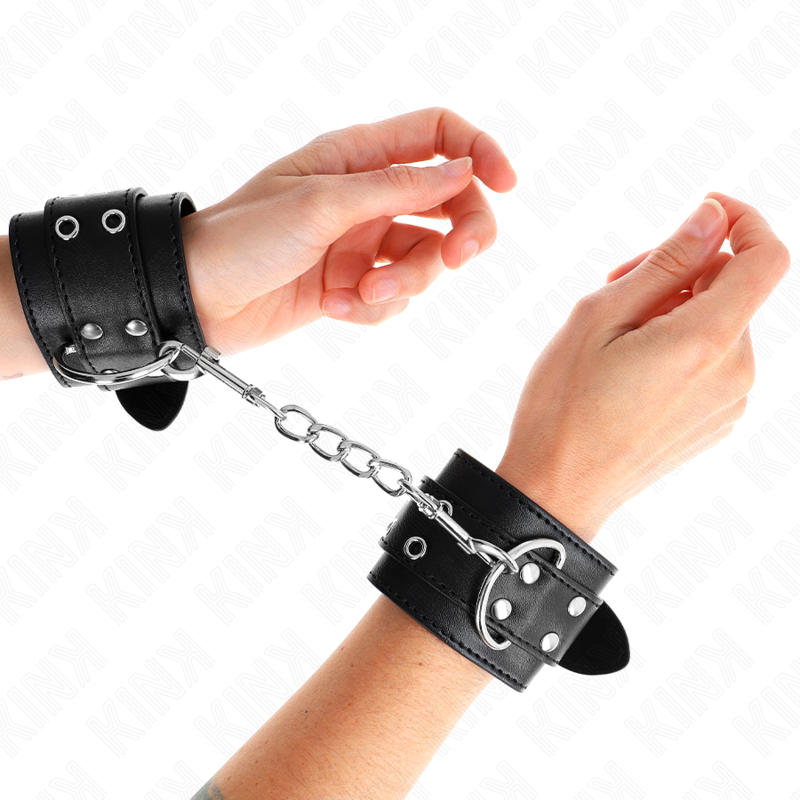 KINK - CINTURE PER POLSI DOPPIA FIBBIA NERE REGOLABILI 19-26 CM