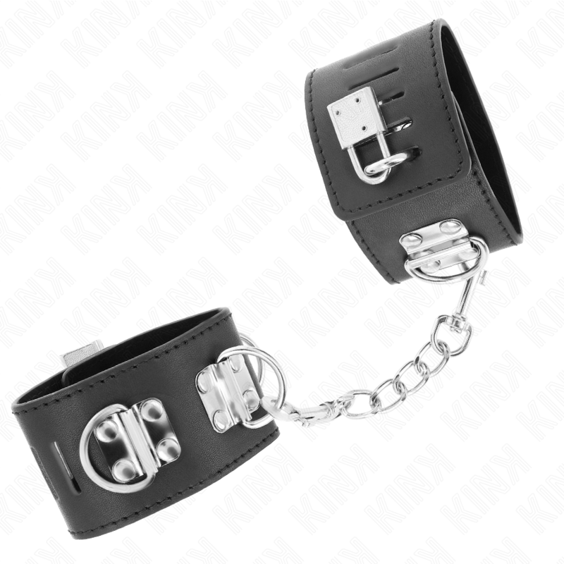 KINK - DISPOSITIVI DI BLOCCAGGIO PER POLSI MULTIPOSIZIONE CON CHIUSURA CON LUCCHETTO NERO REGOLABILE 16-23 CM X 5,5 CM