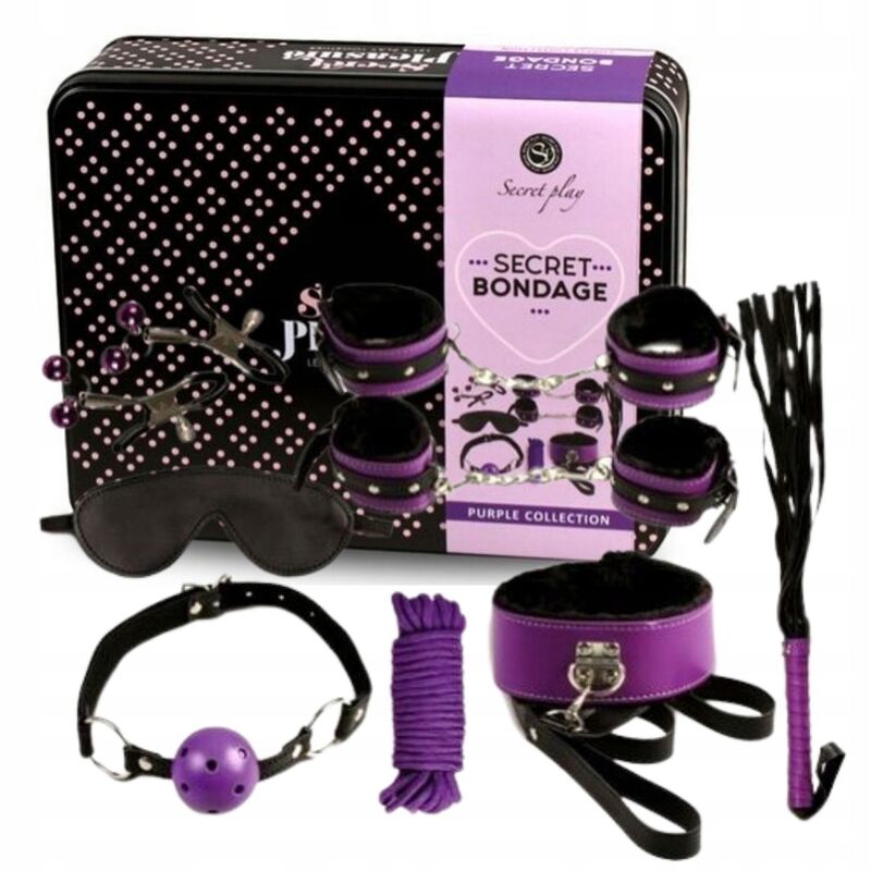 SECRETPLAY - BDSM SET 8PZ VIOLA/NERO