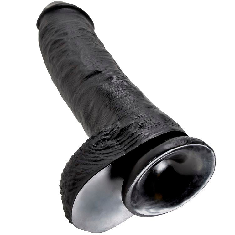 KING COCK - 10 DILDO NERI CON PALLE 25,4 CM