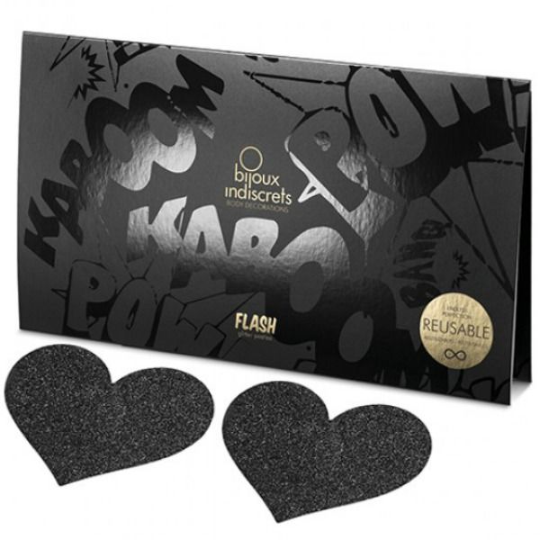 BIJOUX - INDISCRETS FLASH SCHWARZES HERZ-NIPPELN