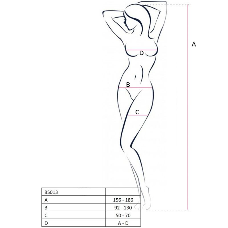 PASSION - BODYSTOCKING NERO DONNA BS013 TAGLIA UNICA