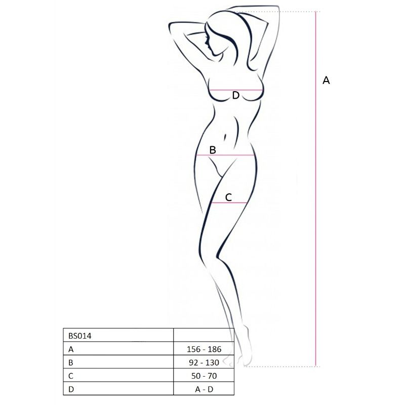 PASSION - WOMAN BS014 BODYSTOCKING BLACK ONE SIZE