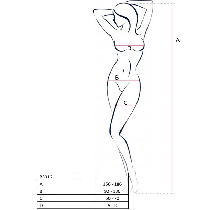 PASSION - BODYSTOCKING DONNA BS016 ROSSO TAGLIA UNICA