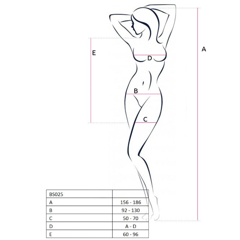PASSION - FRAU BS025 BODYSTOCKING SCHWARZ KLEIDSTIL EINE GRÖSSE