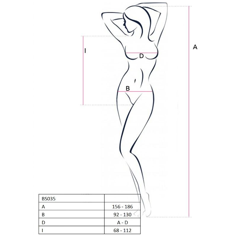 PASSION - BODYSTOCKING DONNA BS035 ROSSO TAGLIA UNICA