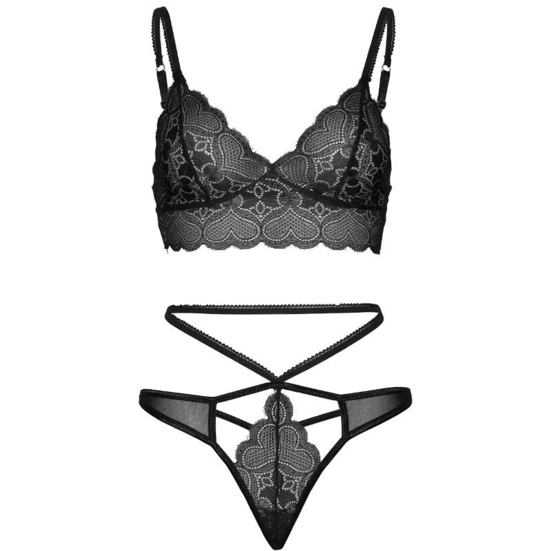 LEG AVENUE - 2-TEILIGES SET MIT STRAPPY-CUT-G-STRING S/M