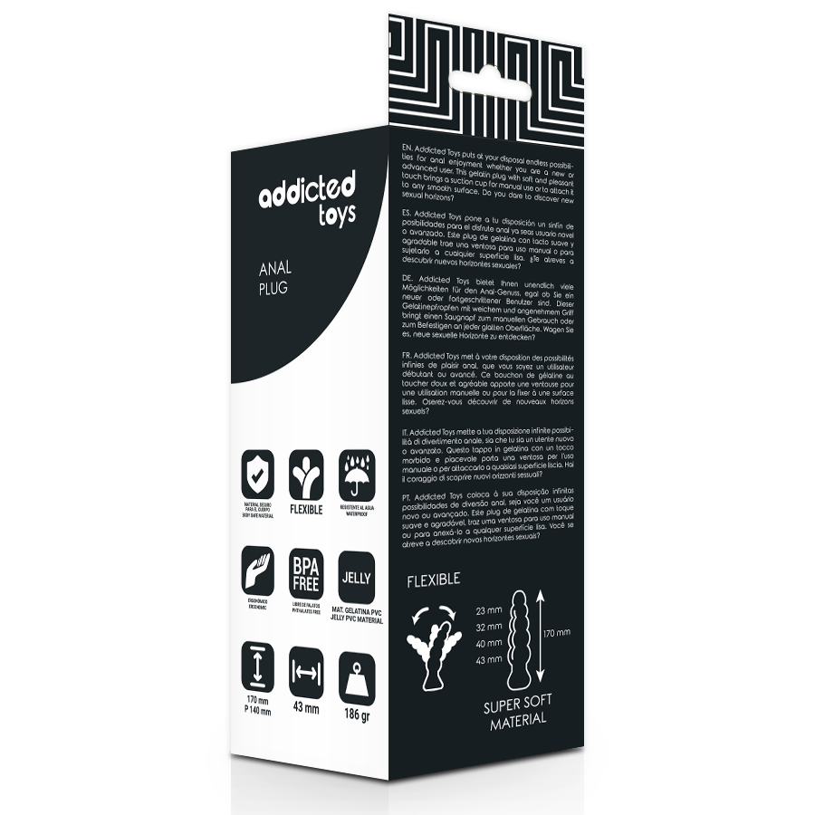 ADDICTED TOYS - TAPPO ANALE 17 CM NERO