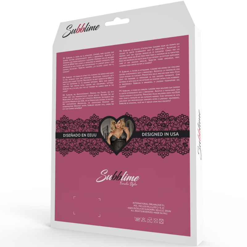 SUBBLIME - QUEEN PLUS TEDDY MIT BLUMENMUSTER S/M