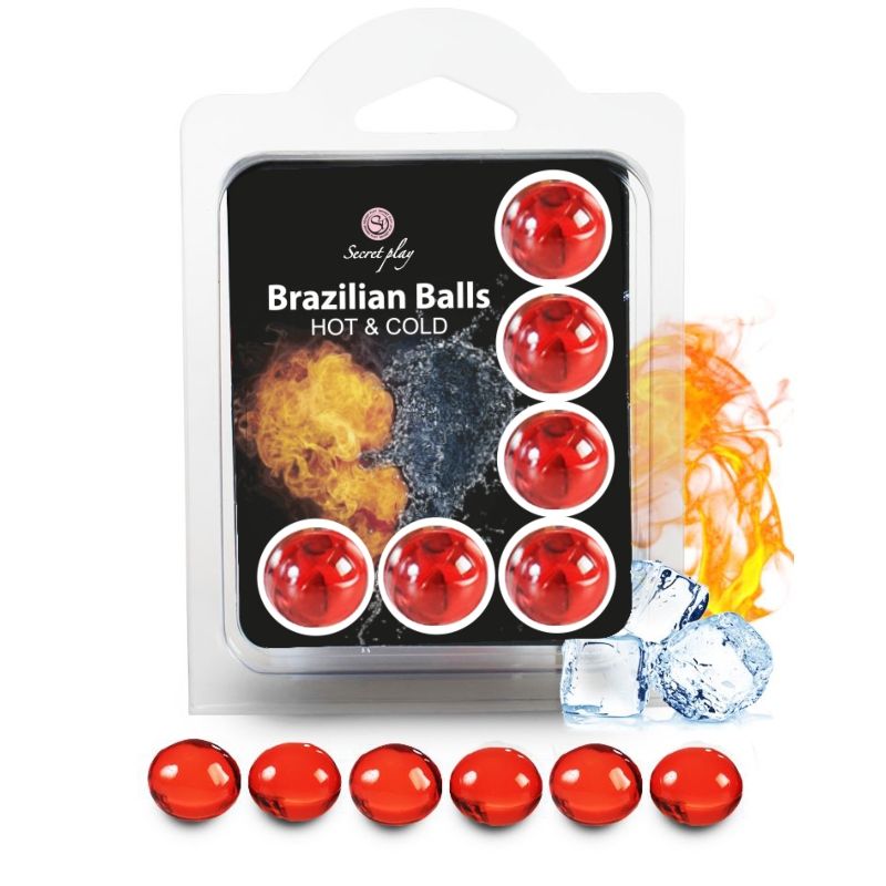 SECRETPLAY - SET 6 BRASILIANISCHE BÄLLE MIT HEISS- UND KALT-EFFEKT