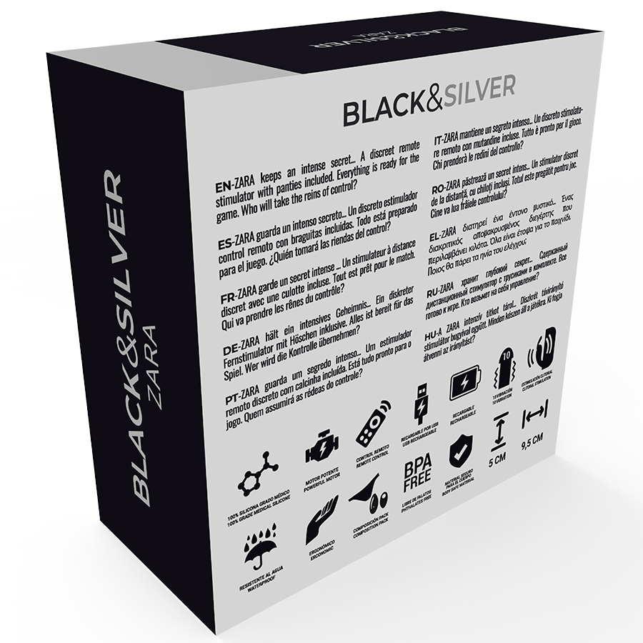 BLACK&SILVER - STIMOLATORE TELECOMANDATO ZARA CON SLIP IN OMAGGIO