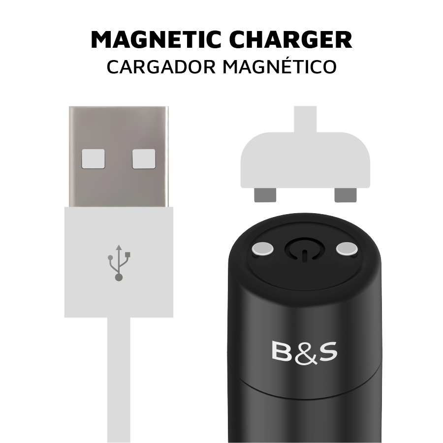 BLACK&SILVER - KERNEX 2 SCHWARZER VIBRIERENDER MAGNETISCHER BULLET