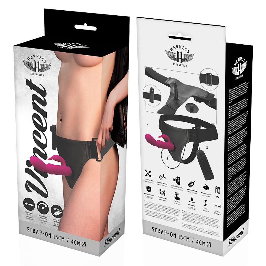 IMBRACATURA ATTRAZIONE - VIBRATORE RNES CONIGLIO VINCENT 15 CM -O- 4 CM