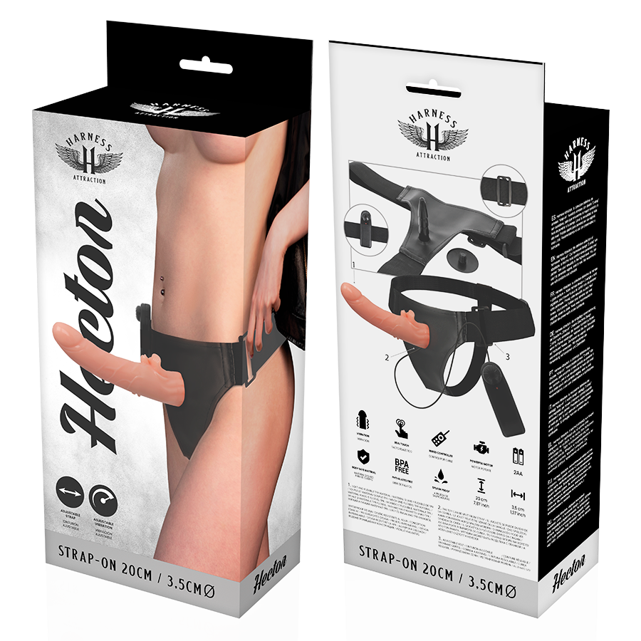 HARNESS ATTRACTION - RNES VIBRATOR HECTOR 20 CM -O- 3,5 CM