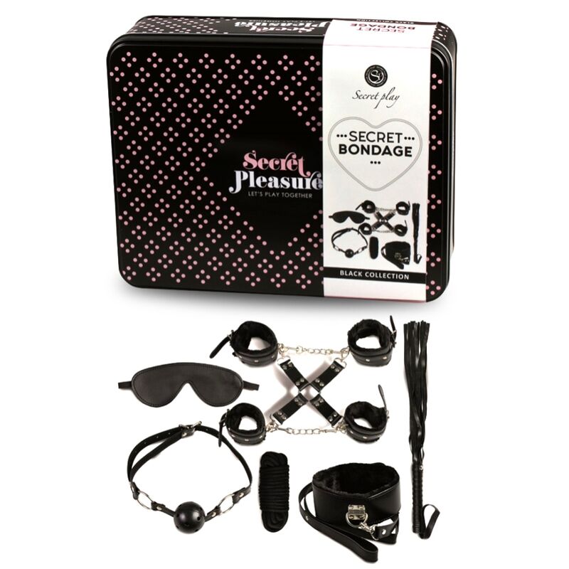 SECRETPLAY - SET BDSM 8 PEZZI NERO